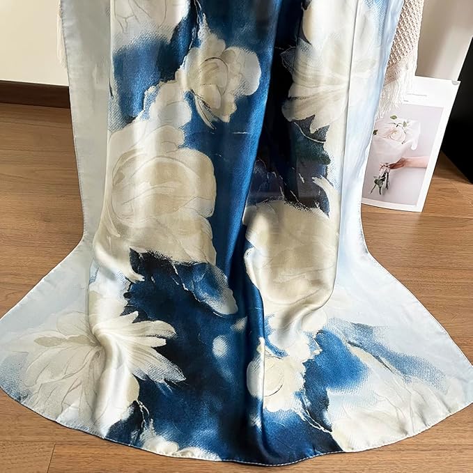 Long Silk Like Scarf Lightweight Satin Scarves Large Sunscreen Shawl Wrap for Women