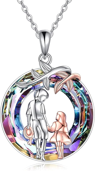 AOBOCO Gifts for Sister 2 3 Sisters Necklace for Women Sterling Silver Sister Crystal Pendant Jewelry Birthday Christmas Gifts for Friend Female Friendship Lasts Forever