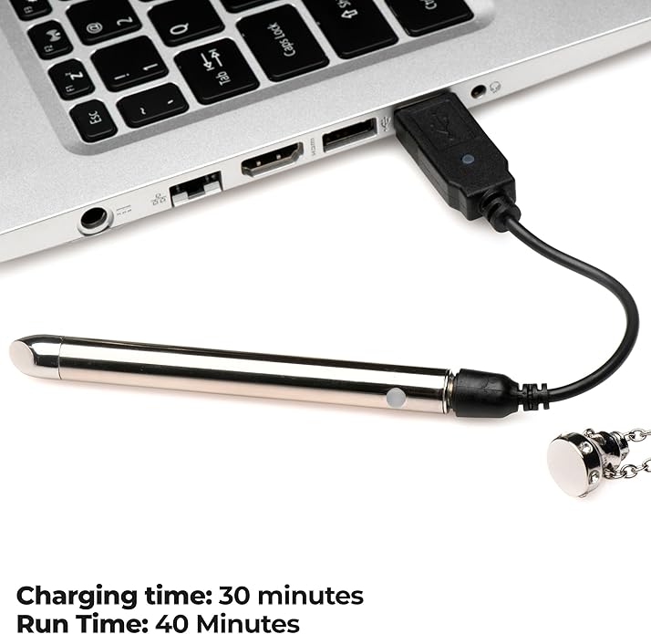 Charmed Silver 7X Vibrating Y Necklace for Women, Sexy Silver Bar Pendant with Chain Necklace, Rechargeable 2-in-1 Necklace Jewelry with Rhinestones