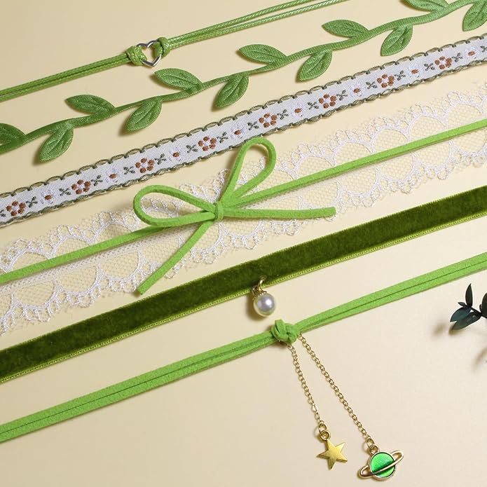 Nova&Aria Chokers Set For Women Heart Choker Necklaces Flower Pendant Velvet Cute Pink Turquoise Blue White Black Choker Necklace Christmas Colorful Lace Chokers