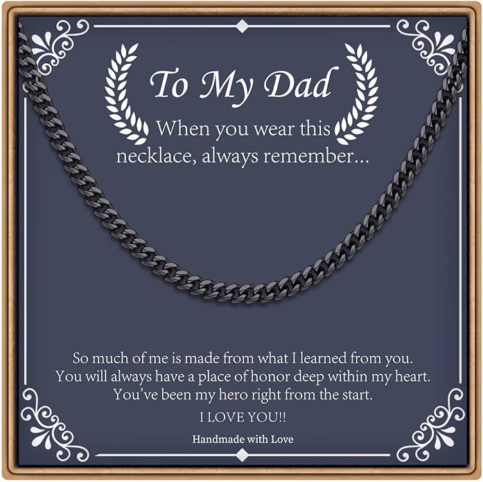 IEFLIFE Gifts for Men - Silver/Black/Gold Chunky Cuban Link Chain for Men, Fathers Day Graduation Gifts for Him Dad Son Grandpa Step Dad Uncle