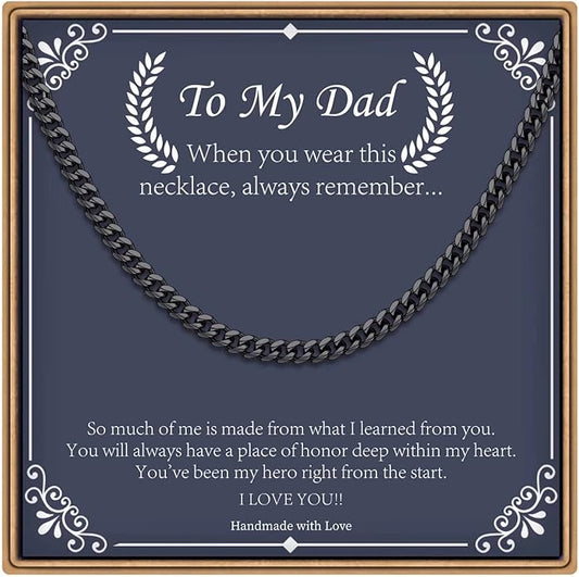 IEFLIFE Gifts for Men - Silver/Black/Gold Chunky Cuban Link Chain for Men, Fathers Day Graduation Gifts for Him Dad Son Grandpa Step Dad Uncle