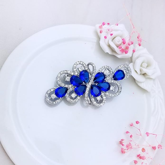 YOQUCOL Cubic Zirconia Crystal Rhinestone Wedding Brooch Pin for Women Brides Jewelry