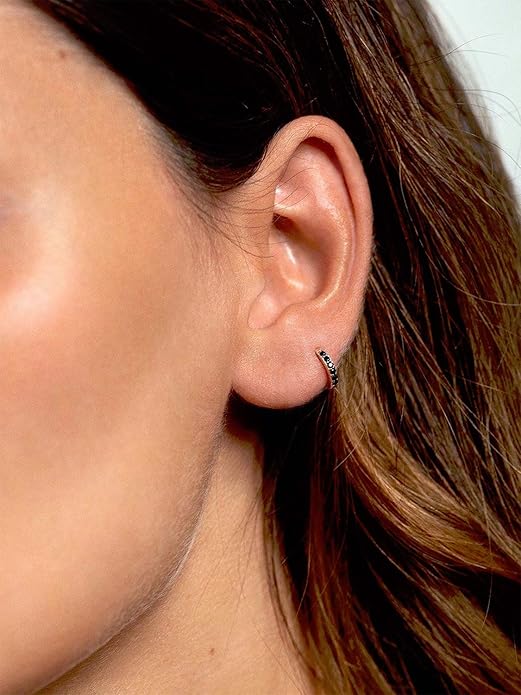 SWEETV 925 Sterling Silver Huggie Hoop Earrings for Women Girls-Tiny Small Cartilage Hoop Earring