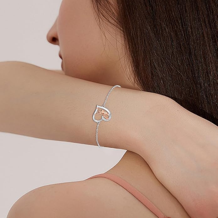 Volleyball/Tennis/Golf Bracelet 925 Sterling Sliver Heart Sports Bracelets Jewelry Gifts for Women Mom Lover Player