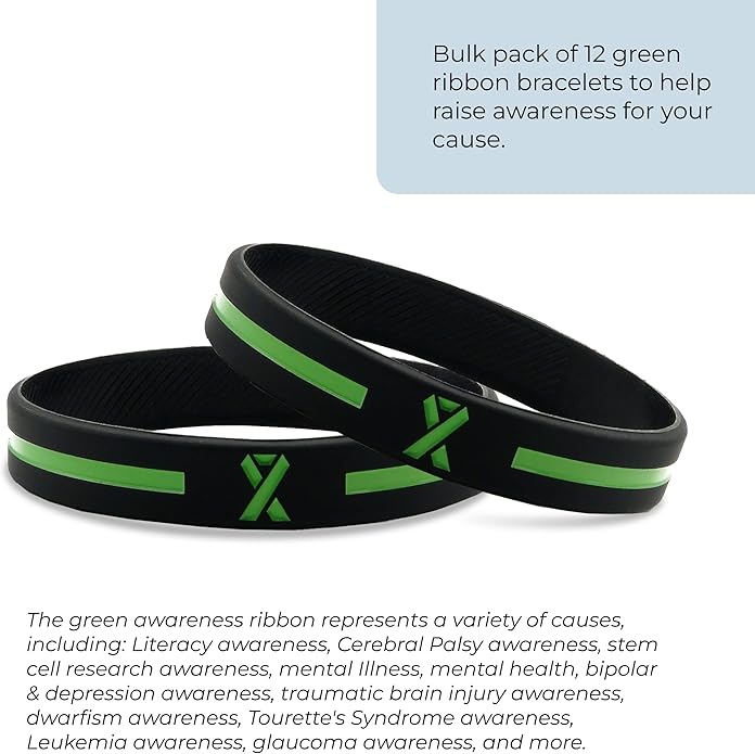 Inkstone Awareness Ribbon Silicone Bracelets (12-pack) - Wholesale Pack of 1 Dozen Unisex Wristbands for Men Women - Cancer Survivor Hospital Gifts Party Favors Giveaways Goodie Bag Items