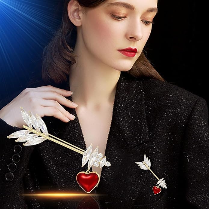 Rhinestone Brooch for Women Rhinestone Brooches Pins Crystal Lapel Pin Jewelry Christmas Valentine's Day Gift for Wife Girlfriend