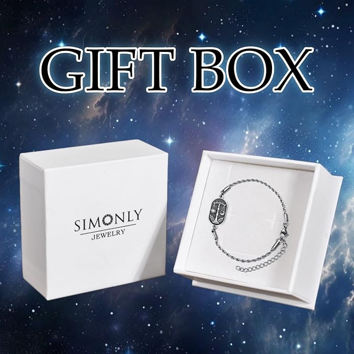 SIMONLY Zodiac Bracelet 925 Sterling Silver Constellation Anklet Horoscope Zodiac Jewelry Christmas Birthday Astrology Gifts for Women Men Unisex
