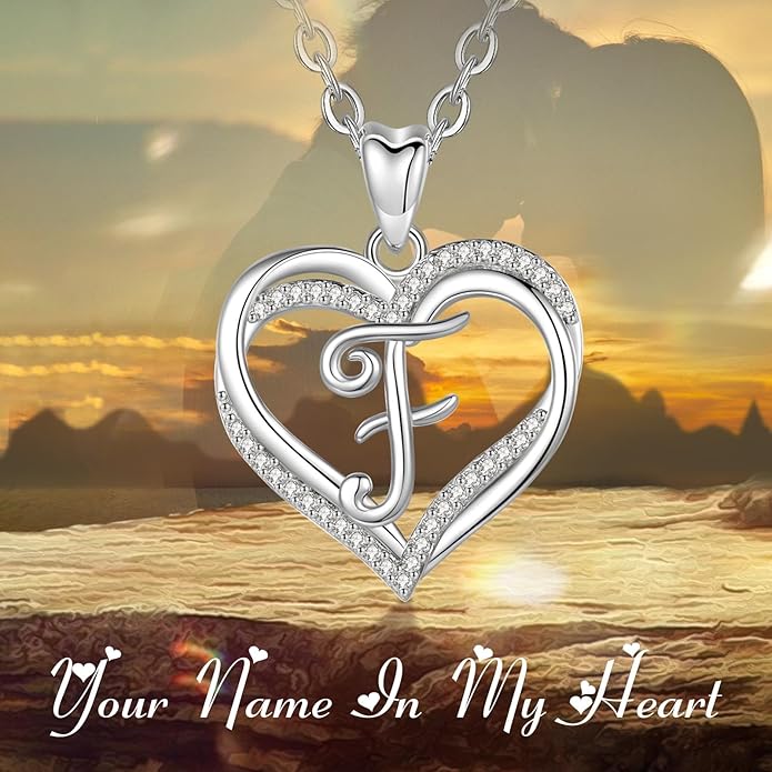 INFUSEU Unique Initial Necklaces for Women Girls Small Heart Letter Jewelry, Meaningful Personalized Gifts