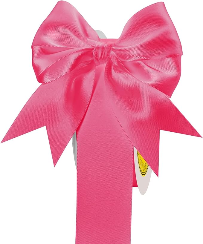 LEEQE Hot Pink Satin Ribbon 1-1/2 inch X 50 Yards Polyester Ribbon for Gift Wrapping Very Suitable for Weddings Party Hair Bow Invitation Decorations and More