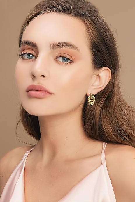 LILIE&WHITE Gold Chain Dangle Earrings - Women's Hypoallergenic Fashion Gift Earrings