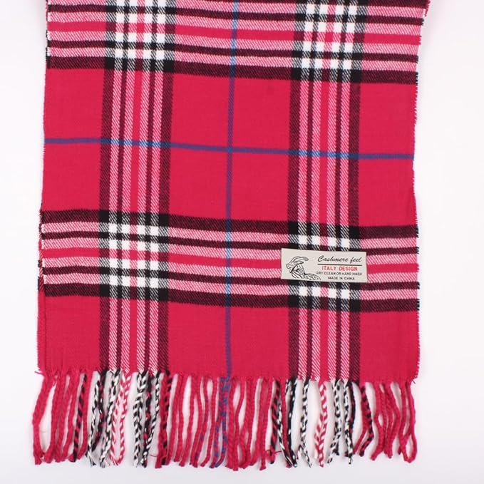 TZ Promise Tartan Plaid Cashmere Feel Classic Soft Luxurious Winter Scarf For Men Women