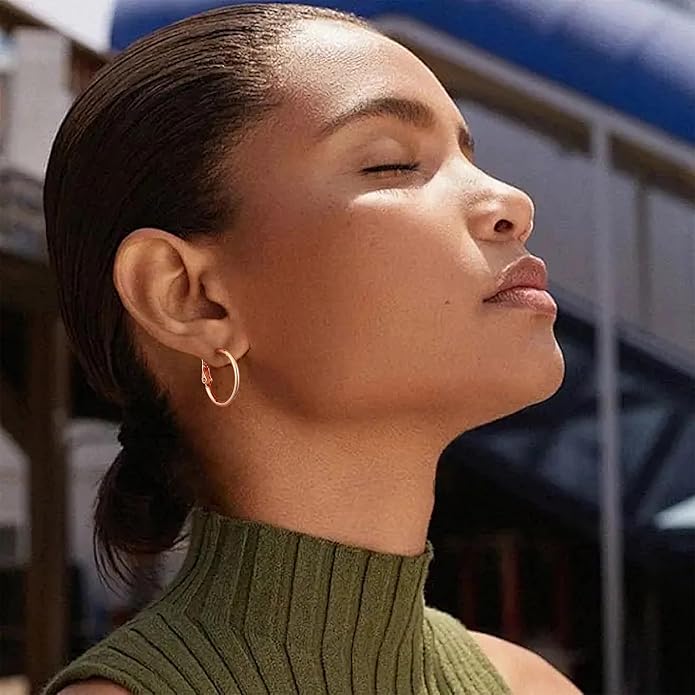 Gacimy Gold Hoop Earrings for Women 14K Gold Plated, 925 Sterling Silver Post Hypoallergenic Earrings Hoops for Women