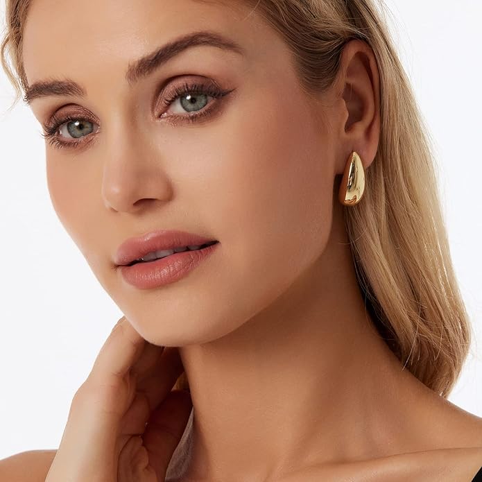 14K Gold Plated Hoop Earrings for Women Triple Huggie Illusion Stud Earring | Double Huggie Hoop Earrings for One Hole | Claw Ear Cuff Earring Jewelry Gift for Women