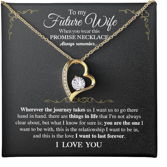 To My Future Wife Necklace - Promise Necklace For Her, Fiance Gifts For Her, Birthday Gifts For Future Wife With Message Card, To My Soulmate Necklace For Women Women Romantic Jewelry With Message Card, Gift Box