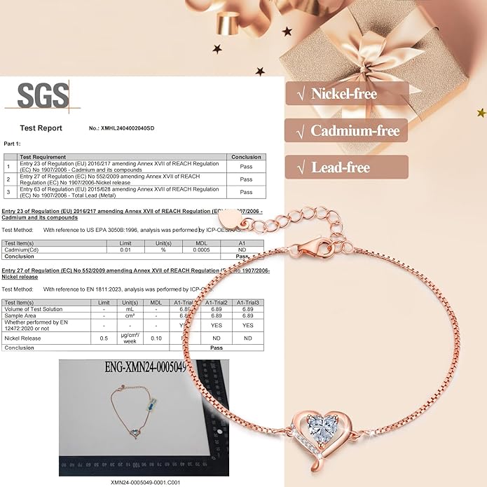 LAVUMO Love Heart Bracelets for Women 925 Silver Charm Birthstone Bracelet Adjustable Anniversary Birthday Jewelry Gifts for Women Girlfriend Wife Daughter Mom Her