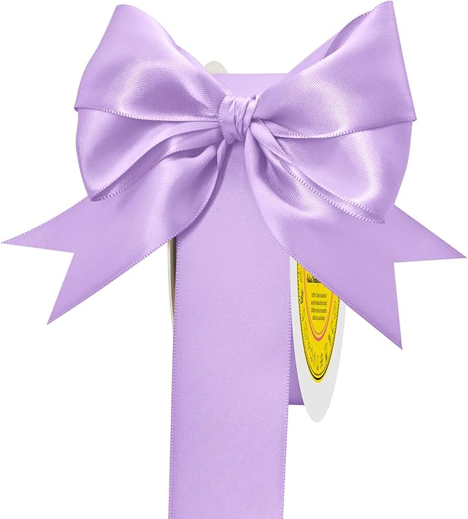 LEEQE Double Face Light Purple Satin Ribbon 1-1/2 inch X 50 Yards for Gift Wrapping Very Suitable for Weddings Party Hair Bow Invitation Decorations and More