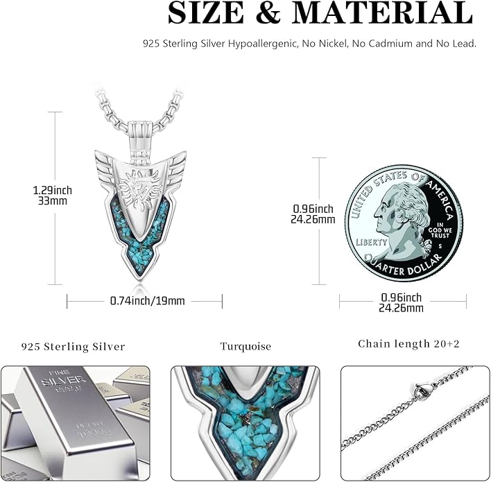 KoyeKei Viking Necklace for Men 925 Sterling Silver Viking Norse Pagan Jewelry Gifts for Women