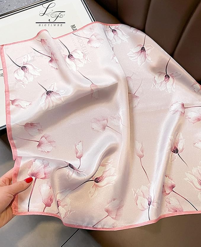 Hioyiwse Satin Bandanas Head Scarf For Women Hair Scarves Accessories Lightweight Fashion Wrap Neck Silk Sleeping Headscarf