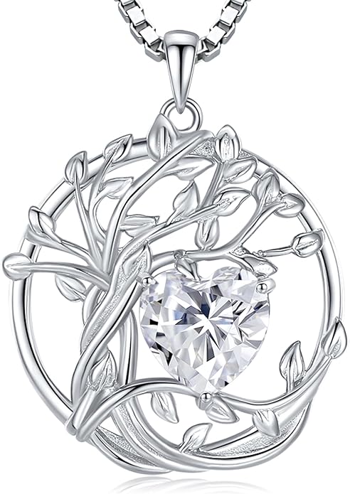 Moissanite Heart Necklaces for Women, 18K White Gold Plated 925 Sterling Silver 1-3CT Moissanite Pendant Jewelry Wedding Anniversary Birthday Christmas Gifts for Wife Mom Girlfriend Sister Grandma