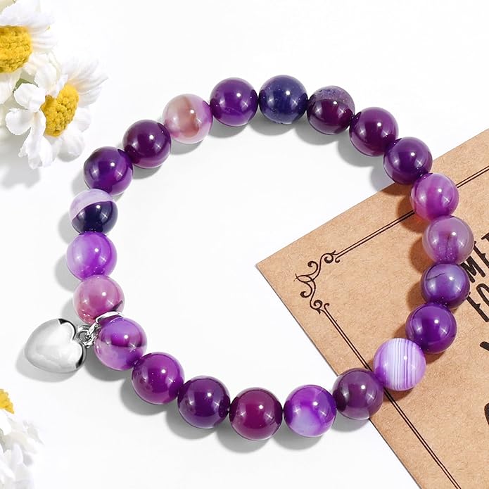VIBILIA Cross Beaded Bracelets for Women, Inspirational Natural Heart Religious Bracelets for Women, Birthday Christian Gifts for Women on Thanksgiving Christmas Gifts