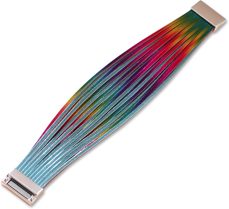 Fesciory Leather Wrap Bracelets for Women, Boho Leopard Multi-Layer Crystal Beads Cuff Bracelet Jewelry