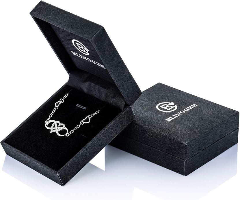 BlingGem Anklets for Women 925 Sterling Silver Infinity Hear Ankle Bracelet Cubic Zirconia Rose Gold Summer Beach Stylish Foot Chain Summer Vacation Jewelry Gift for Mom Women