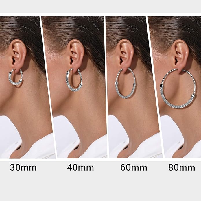 PROSTEEL 30/40/60/80/100mm Chunky Hoop Earrings For Women Gold Plated/Black Stainless Steel Hoops Earrings Statement Jewelry
