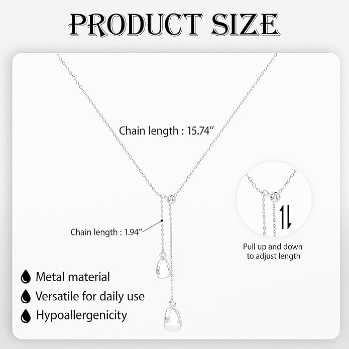 Irregular Y2k Long Y-shaped Necklace with Zircon Inlaid Sparkling Brick Tassel Pendant Double-Layer Chain High-end Fashion Accessory Women's