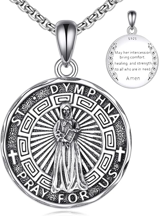 YFN Patron Saint Necklace Sterling Silver Amulet Medal Pendant Religious Protector Jewelry Gifts for Women Men