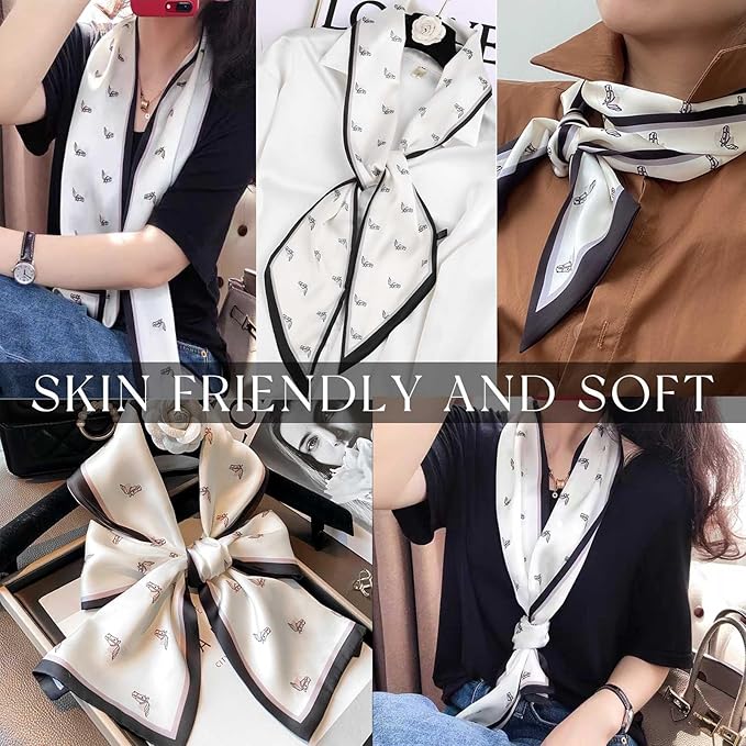 Dailyacc Hair Scarf for Women Fashion Silky Satin Headscarf Wrap Breathable Lightweight Neck Scarves For Handbag