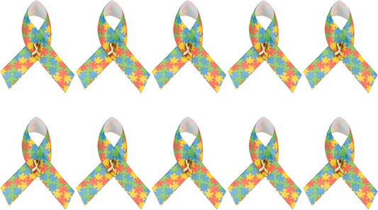 1/2/5/10/25/50/100pcs Satin Awareness Ribbon Pins (Pick your color), for Cancer & Disease Awareness, Bulk Quantities for Fundraising, Events, Gift Giving