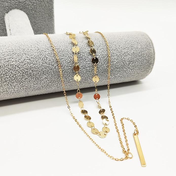 14K Gold Plated Y Necklace for Women – Dainty Lariat Long Pendant Chain, Layered Drop Necklace for V Neck Dress, Simple Sexy Cleavage Jewelry Gifts for Women