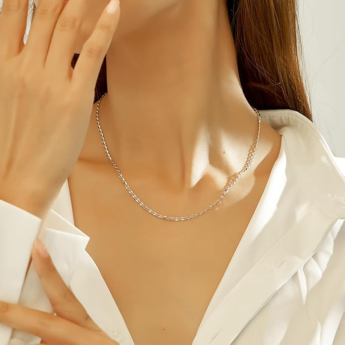 wgoud Gold Necklace for Women Waterproof,14K Real Gold Plated Herringbone Choker Necklace for Women Trendy, Dainty Gold Chain Necklaces Stack,Simple Layered Gold Necklaces for Women Jewelry Gifts