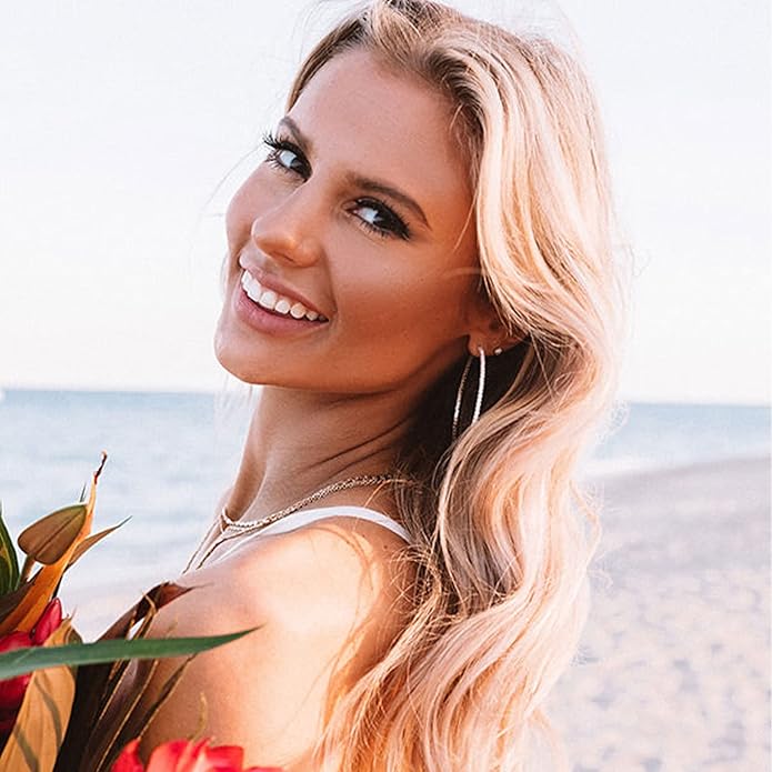 925 Sterling Silver Earrings Large Rhinestone Hoop Earrings Big Cubic Zirconia Hoop Earrings Thin Rhinestones Round Hoop Earrings for Women 20/30/40/50/60/70mm Sparkly Hoops With Crystals for Womens