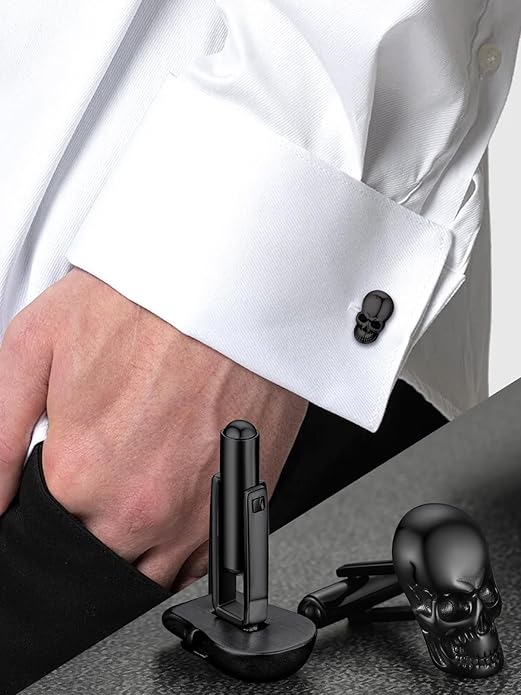 FaithHeart Mens Cufflinks, Norse Viking Tuxedo Shirt Cuff Links, Stainless Steel Cuff Links and Shirt Studs, Gift Box