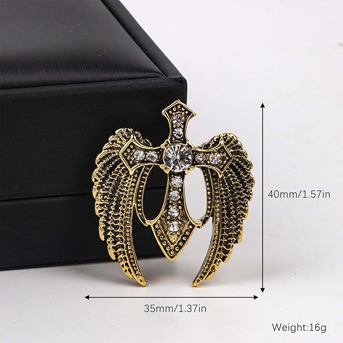 HETICA Vintage Animal Dragon Skull Wolf Crown Lion Brooch for Men Women Suit Tie Dress Lapel Pin Fashion Jewelry
