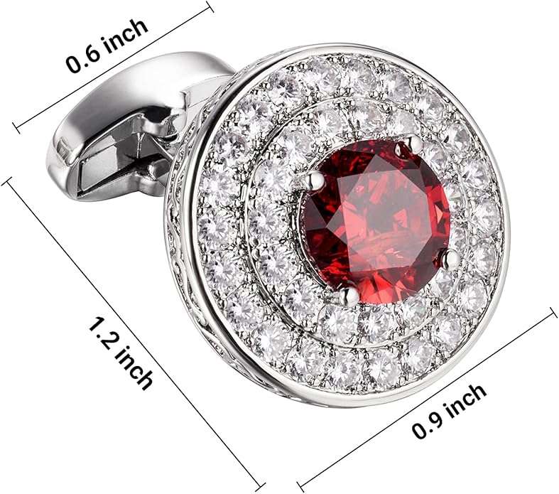 HAWSON Cufflinks for Men, Gold Diamond Crystal Cufflinks for Groom Husband Personalized Gifts, Mens Formal Wedding Business Cufflinks, Luxurious Gorgeous Cuff Links French Shirt Accessories
