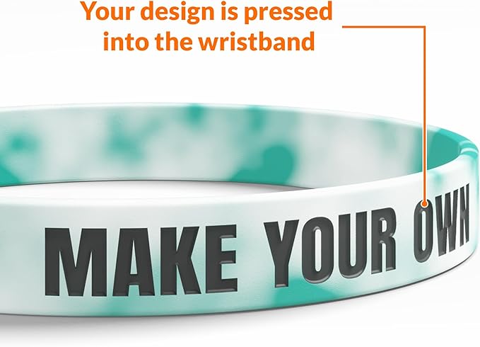 Custom Wristbands For Events, Fundraisers & Promotions | Add Text, Icons, & Logos | Bulk Rubber Bracelets | Classic 1/2” | 100% Silicone