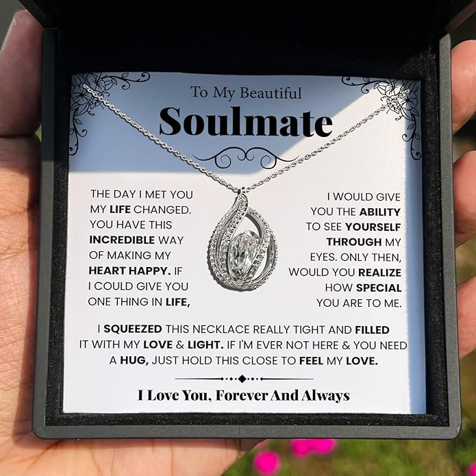 TRYNDI To My Wife Necklace from Husband - Soulmate, Girlfriend, Fiance Gift for Anniversary, Birthday, Christmas, Valentine's Day, Mother's Day - Romantic Wife Christmas Gift ideas