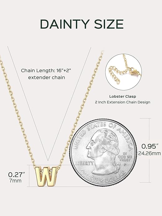 ChicSilver 925 Sterling Silver Initial Necklace for Women Dainty Letter Jewelry Personalized Gift