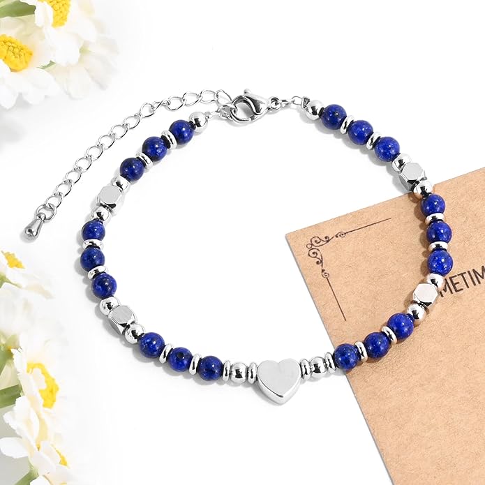 VIBILIA Cross Beaded Bracelets for Women, Inspirational Natural Heart Religious Bracelets for Women, Birthday Christian Gifts for Women on Thanksgiving Christmas Gifts