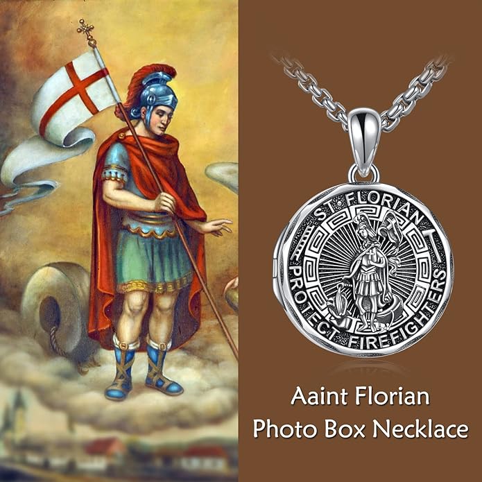 YFN Patron Saint Necklace Sterling Silver Amulet Medal Pendant Religious Protector Jewelry Gifts for Women Men