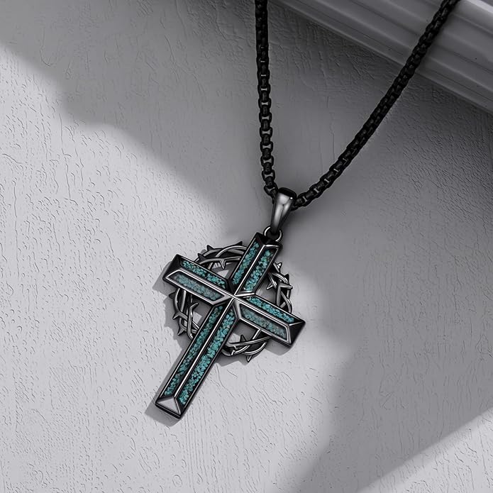 Cross Necklace for Men 925 Sterling Silver Celtic Cross Pendant Christian Jewelry Religious Christmas Gifts for Women