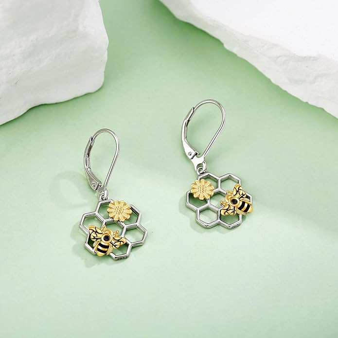 Animal Earrings 925 Sterling Silver Dangle Earrings Leverback Earrings Animal Jewelry for Women