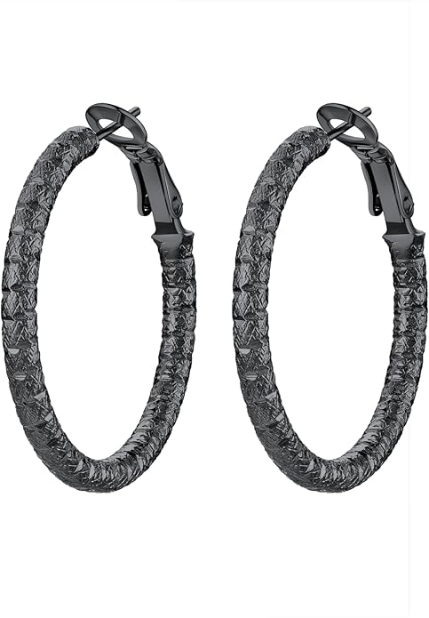 PROSTEEL 30/40/60/80/100mm Chunky Hoop Earrings For Women Gold Plated/Black Stainless Steel Hoops Earrings Statement Jewelry
