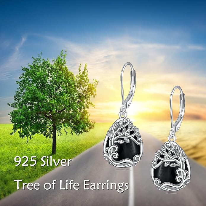 Moonstone Filigree Drop Dangle Teardrop Earrings 925 Sterling Silver Moonstone Leverback Earrings for Women Jewelry Gifts