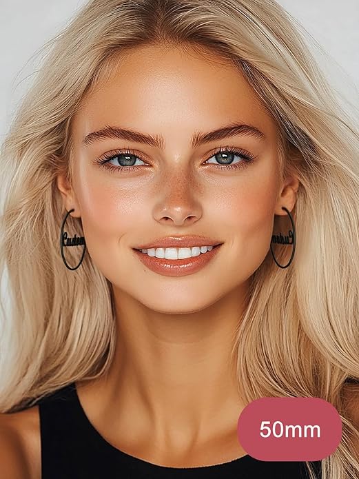 FOCALOOK 14K Gold Plated Lightweight Large Hoops| 2mm Thin Hoop Earrings for Women 30/40/50/70/100mm