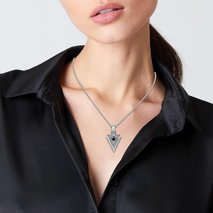 Taioiat viking Pendant Necklace for Men Nordic Celtic 925 Sterling Silver Vintage Mjolnir Jewelry Norse Vikings Gift for Women