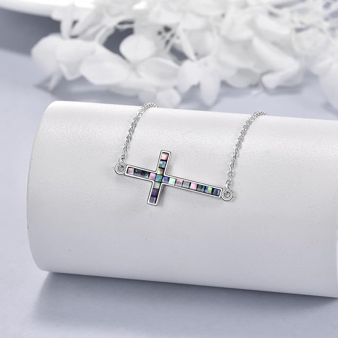 YFN Cross Necklace Sterling Silver Religious Cross Pendant Jewelry Christian Gifts for Women Men
